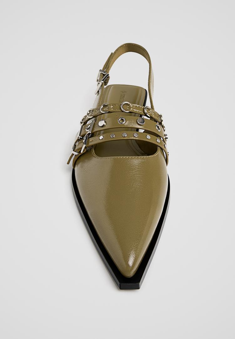 zapatos planos tiras hebillas