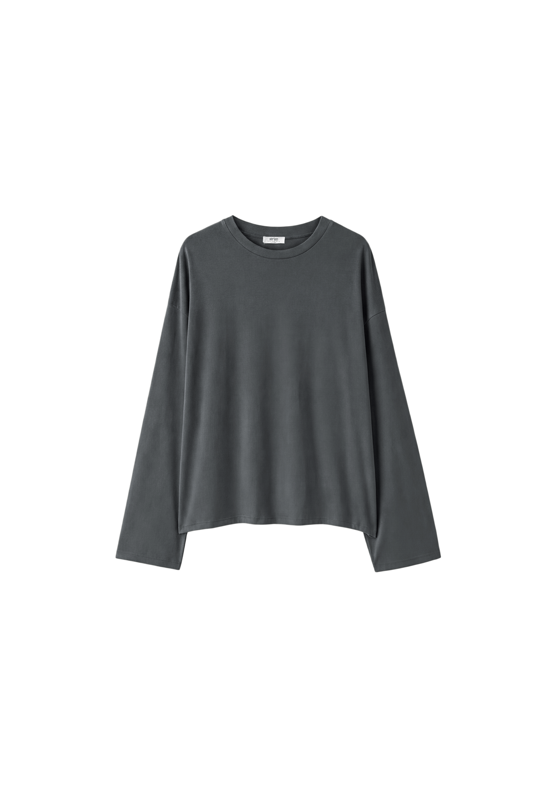 Boxy long sleeve T-shirt — Dark grey
