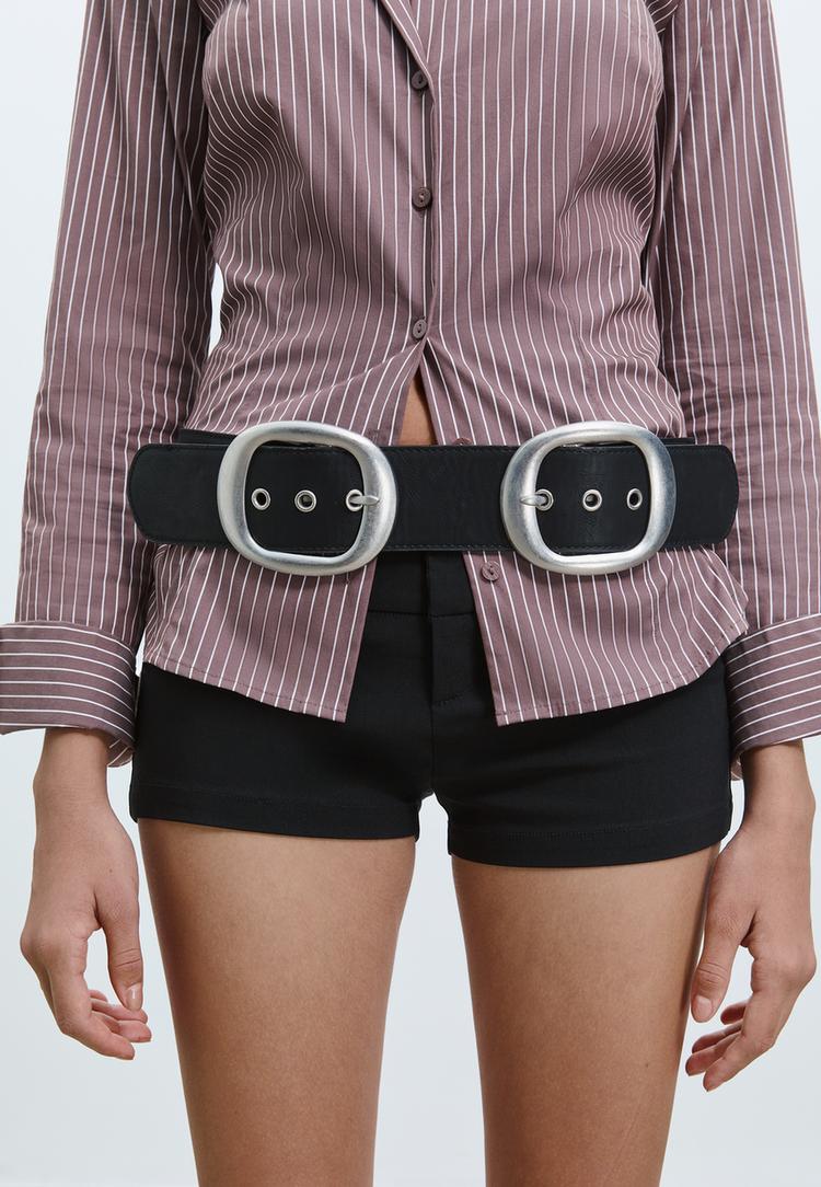 camicia basica aderente a righe