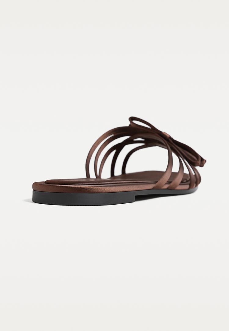 sandalias planas tiras lazos