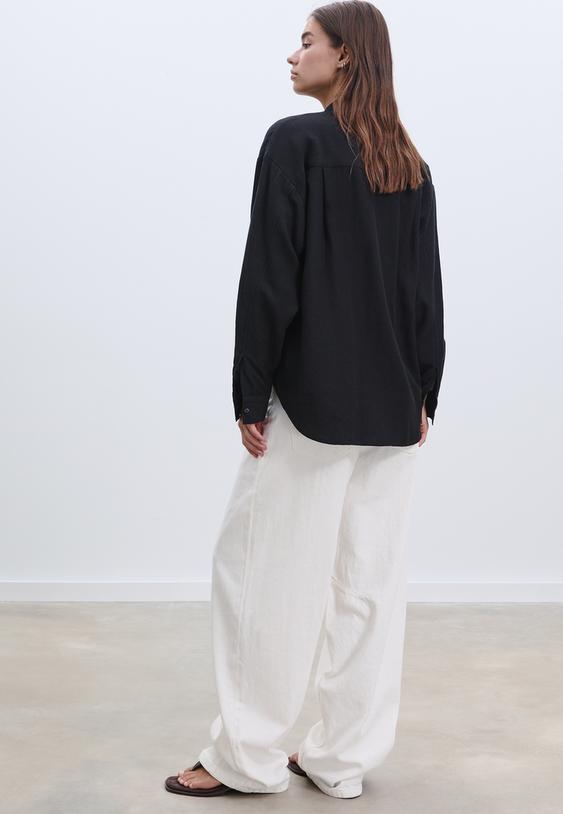 camisa fluida efecto lino