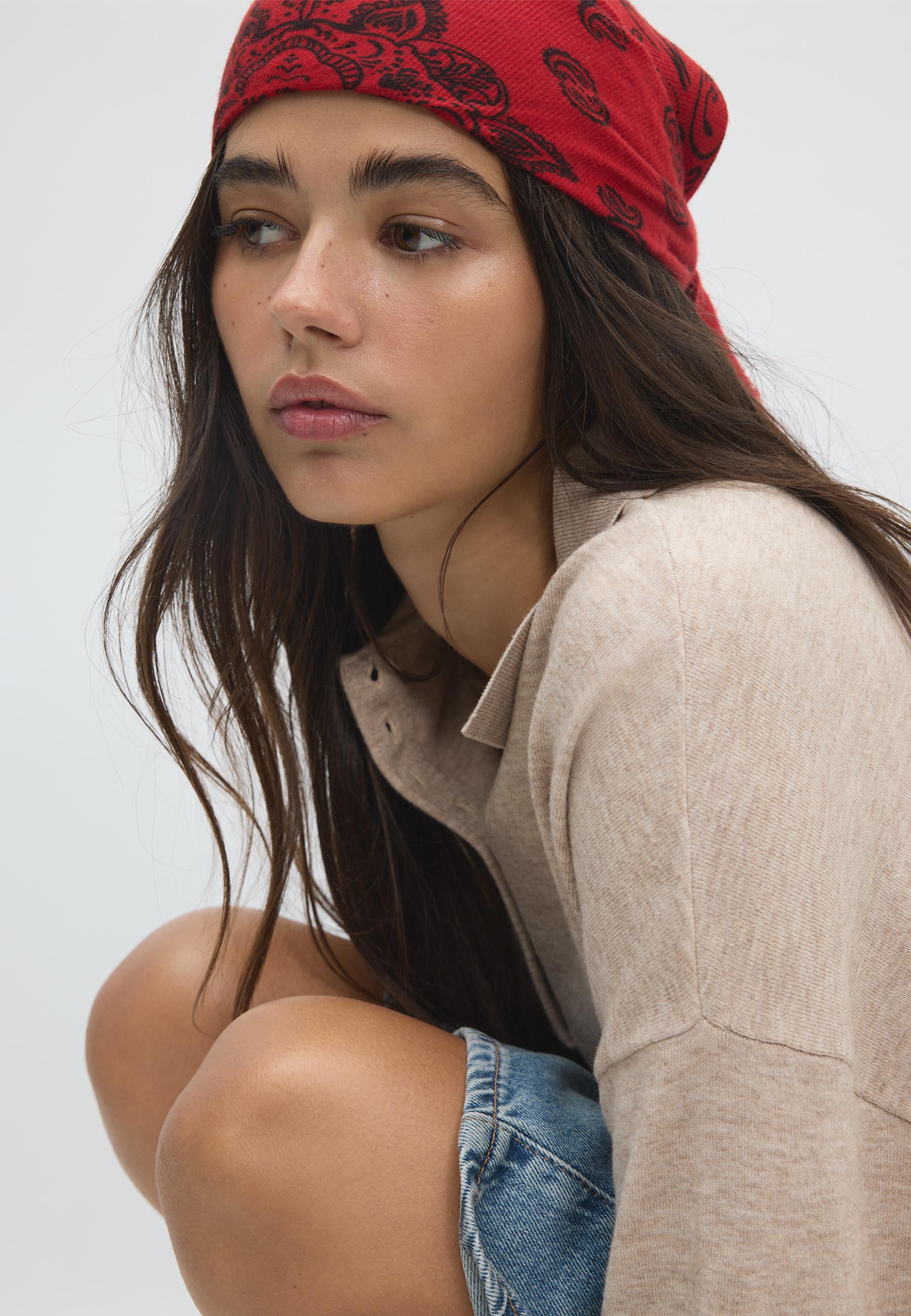 Cashmere-effect scarf — Red