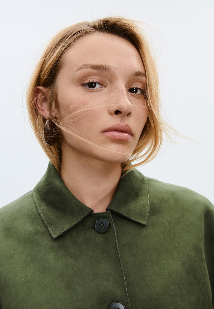 cazadora bolsillos efecto ante