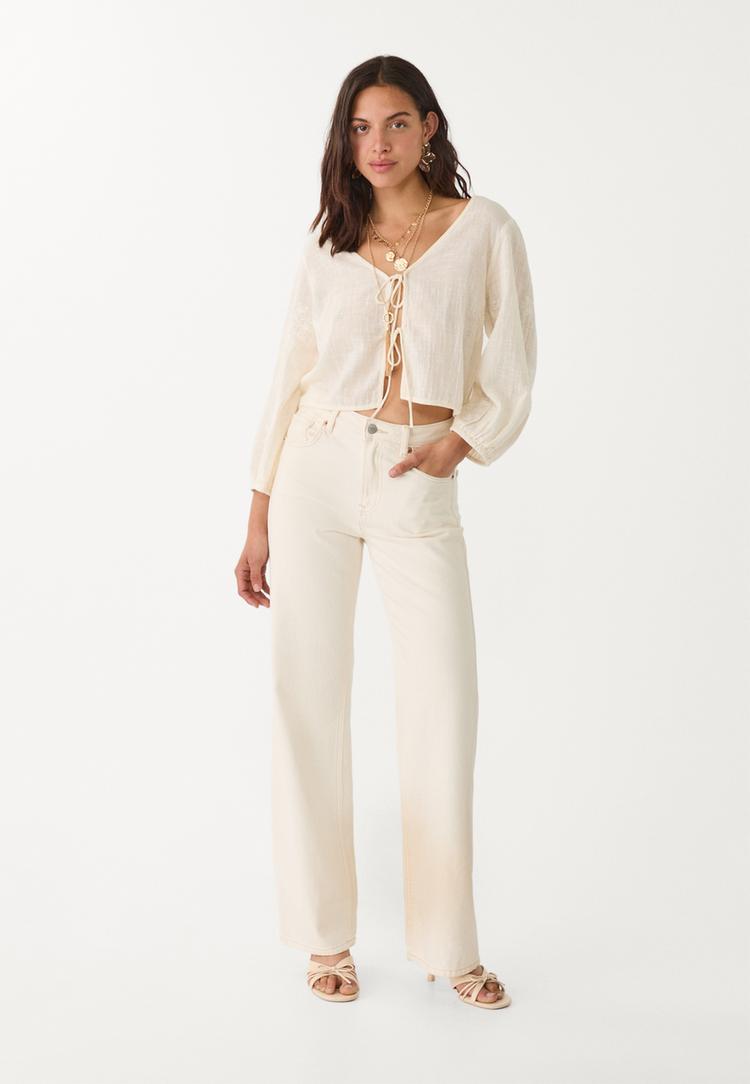 blusa fluida bordados