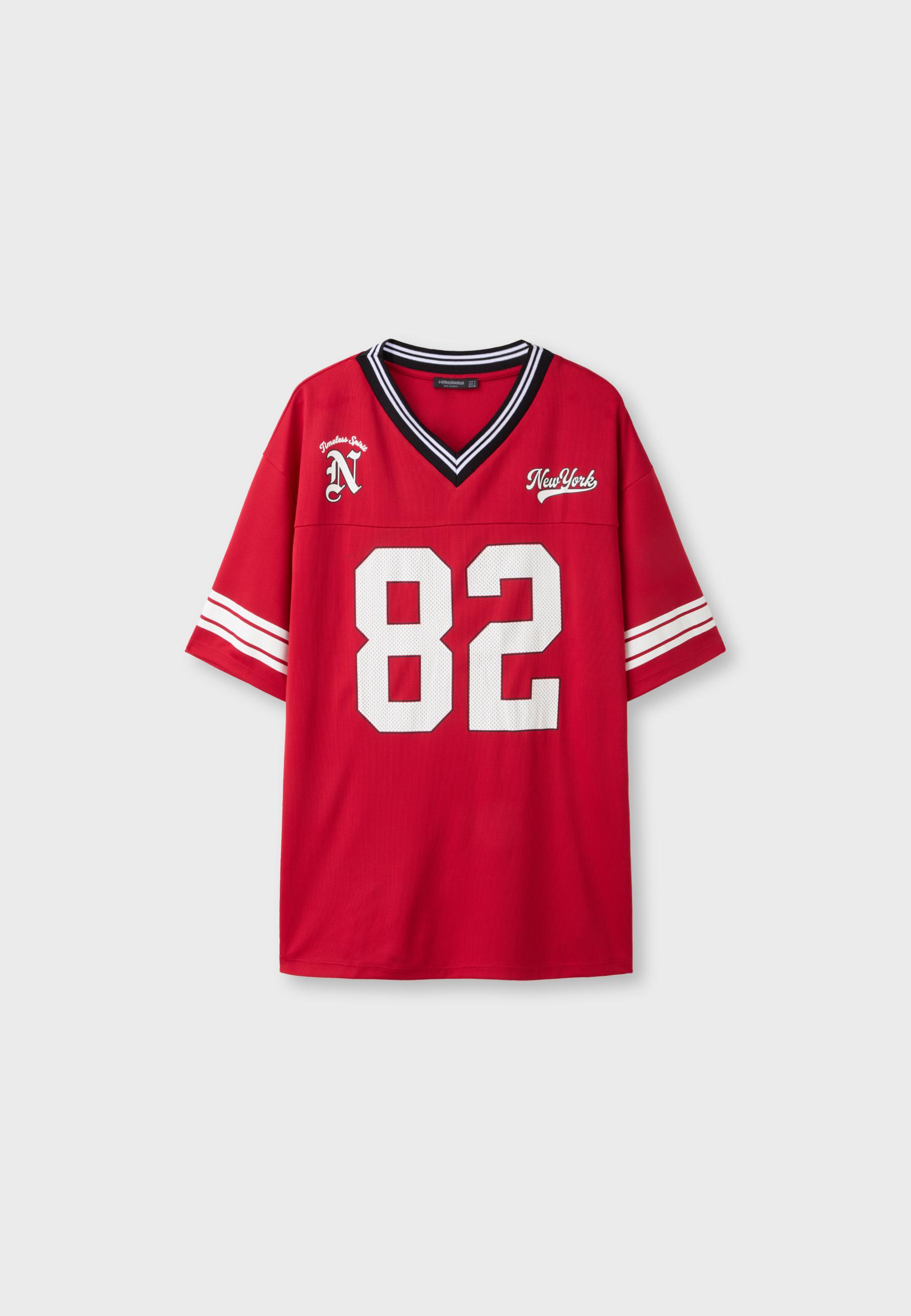 Maxi number T-shirt — Red