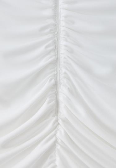 Fitted top with gathers and zip — Ecru 9