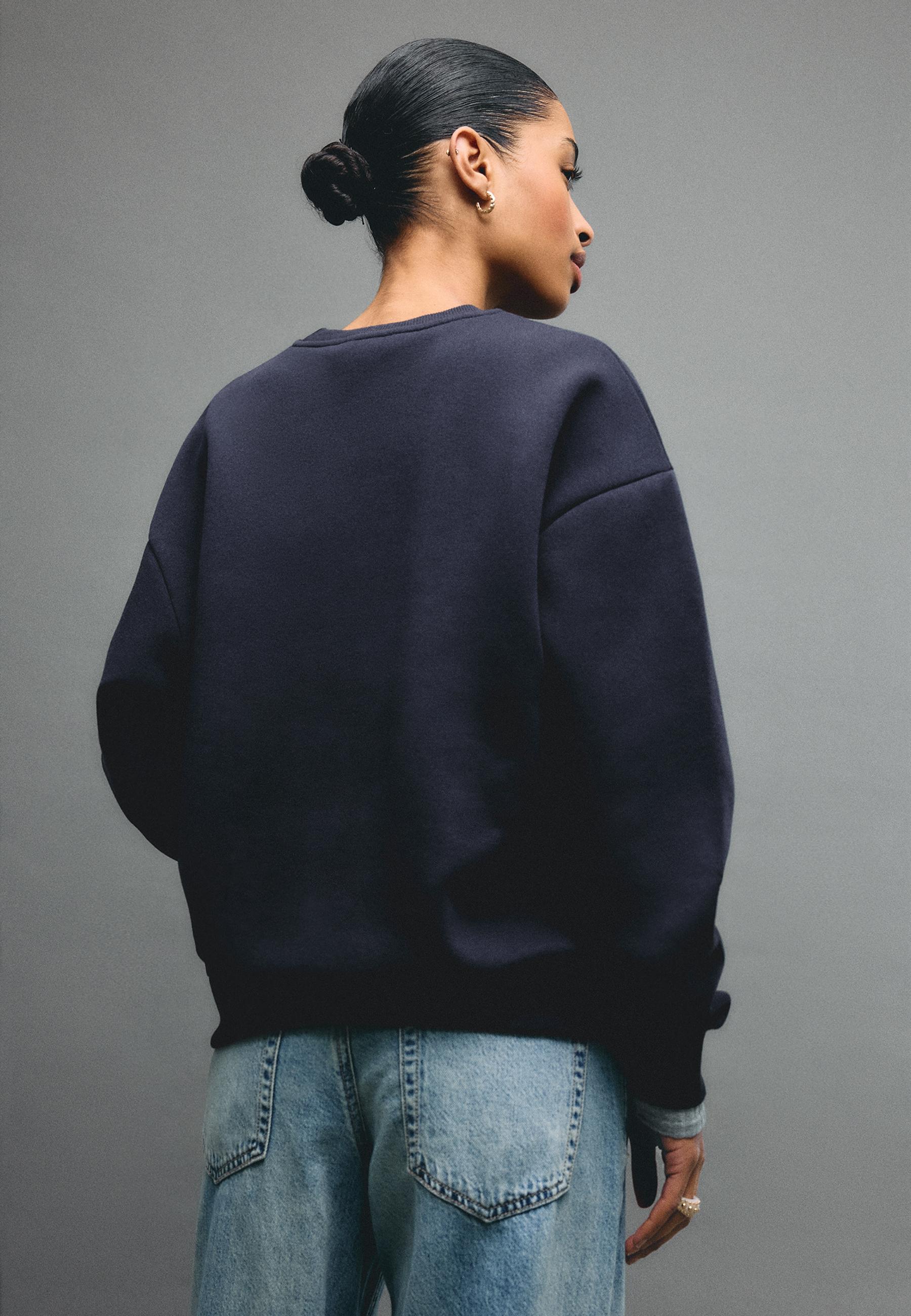 Embroidered Sweatshirt — Navy blue