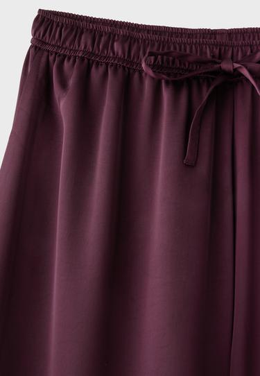 Satin trousers with split — Purple 9