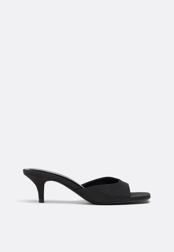 Stradivarius Mules Με Τακούνι Μαύρο 39