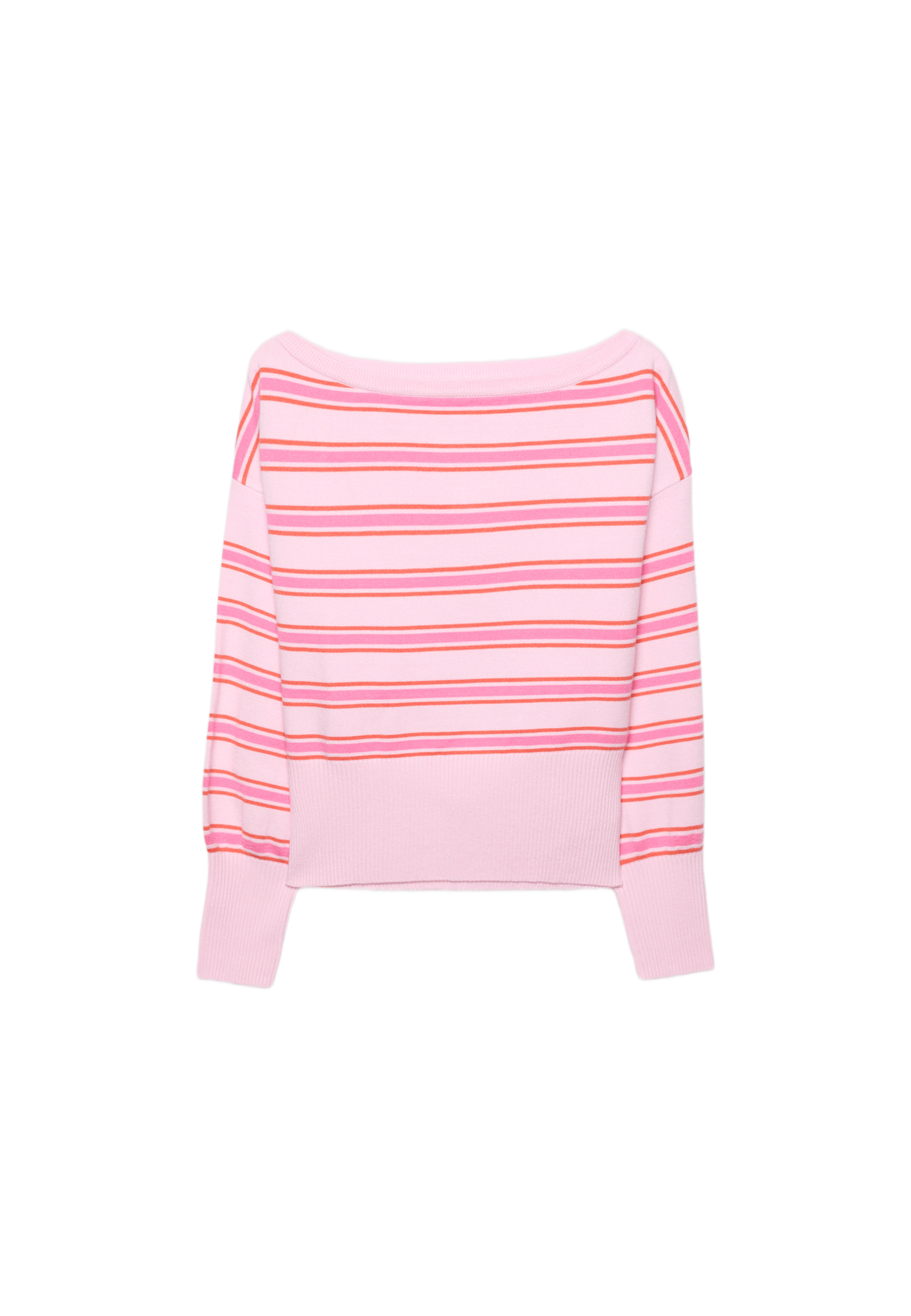 Asymmetric ribbed hem knit jumper — Pastel pink