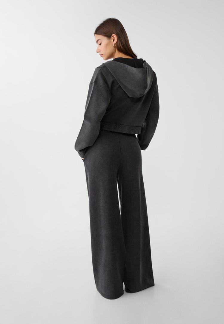 pantalon wide leg tacto suave