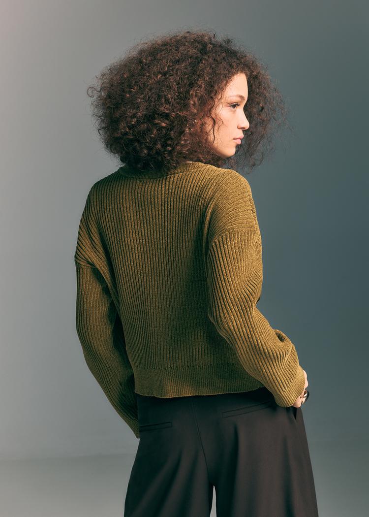 casaco de malha com botoes