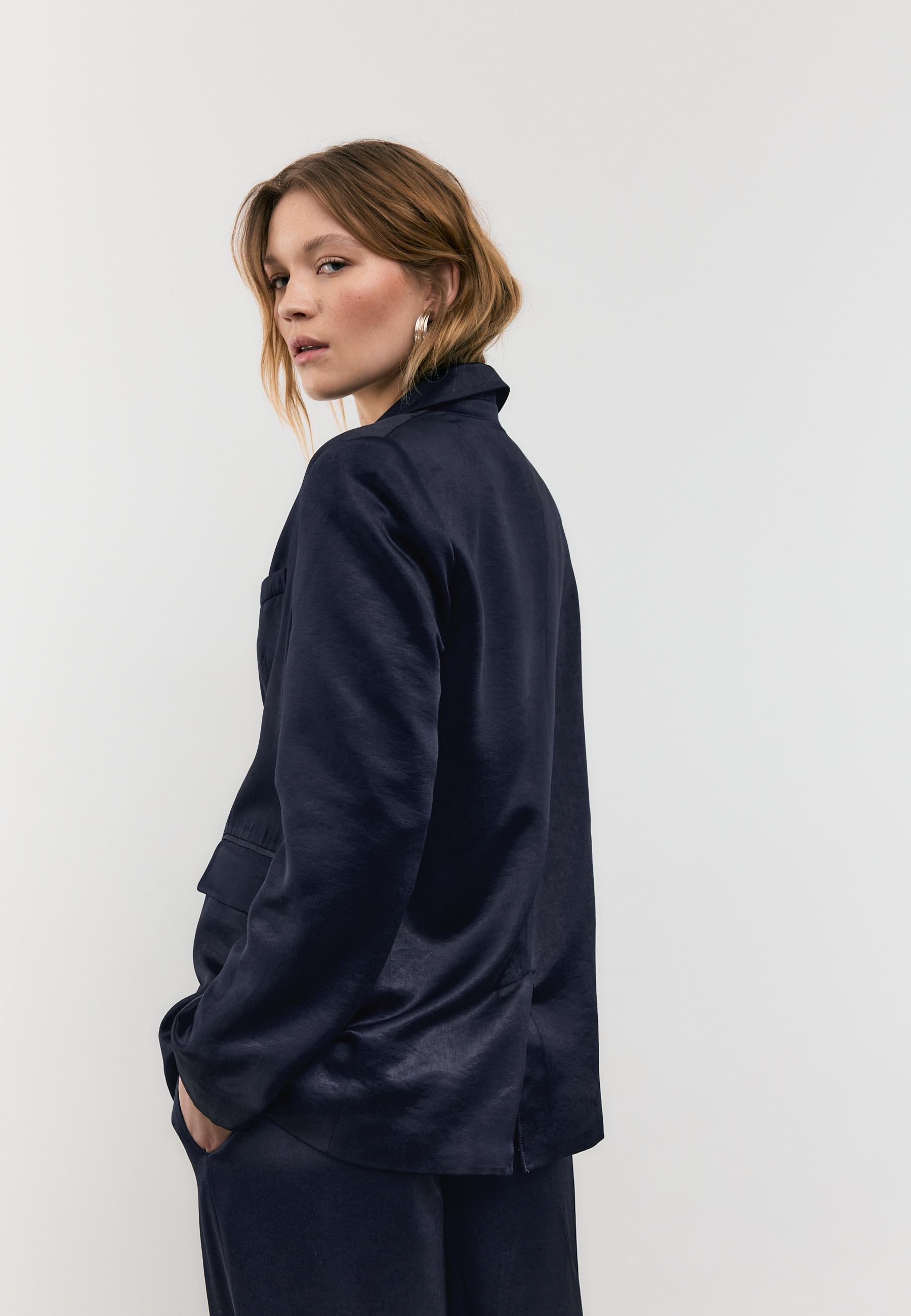 Satin blazer — Dark blue