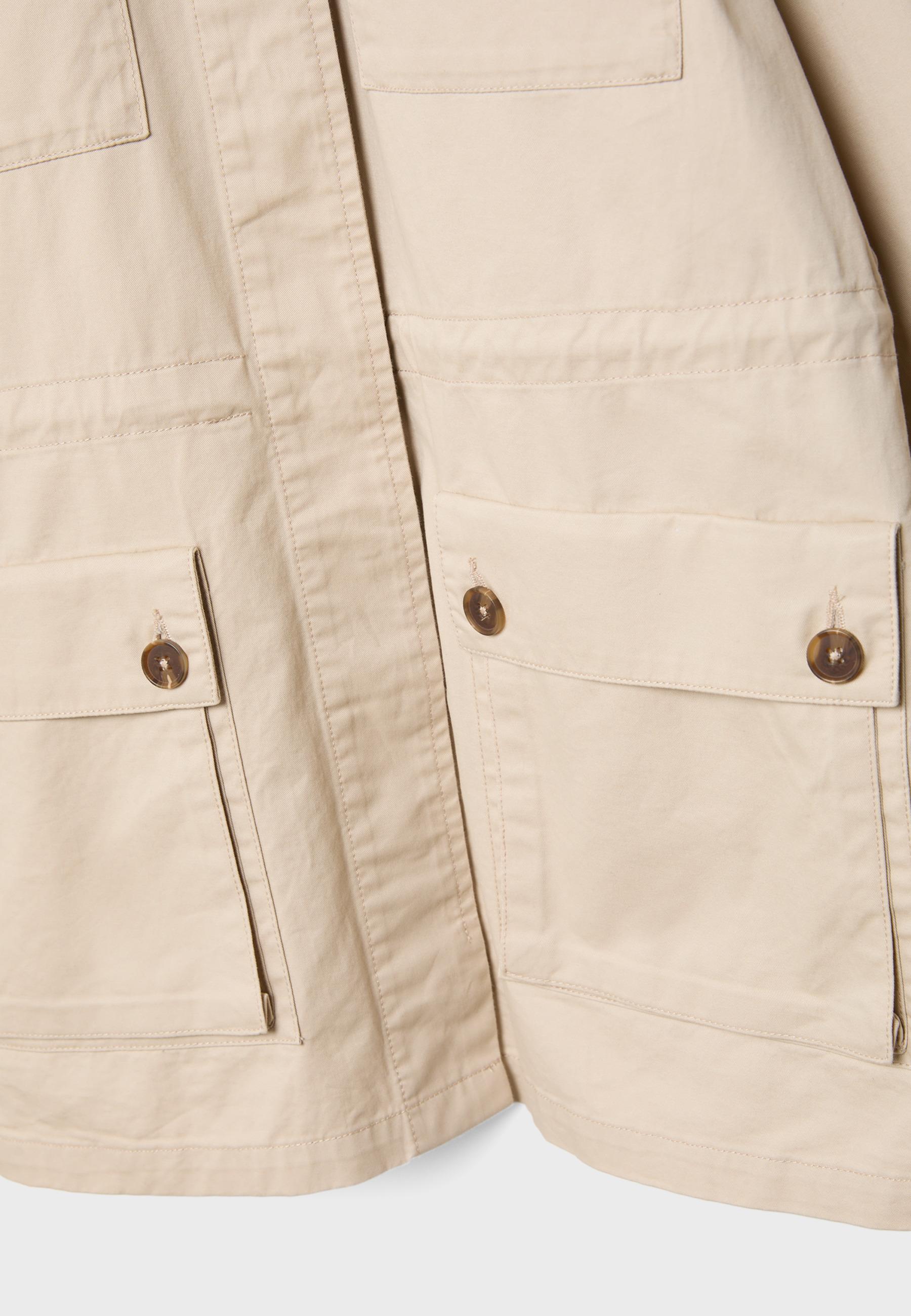 Cotton parka with pockets — Stone
