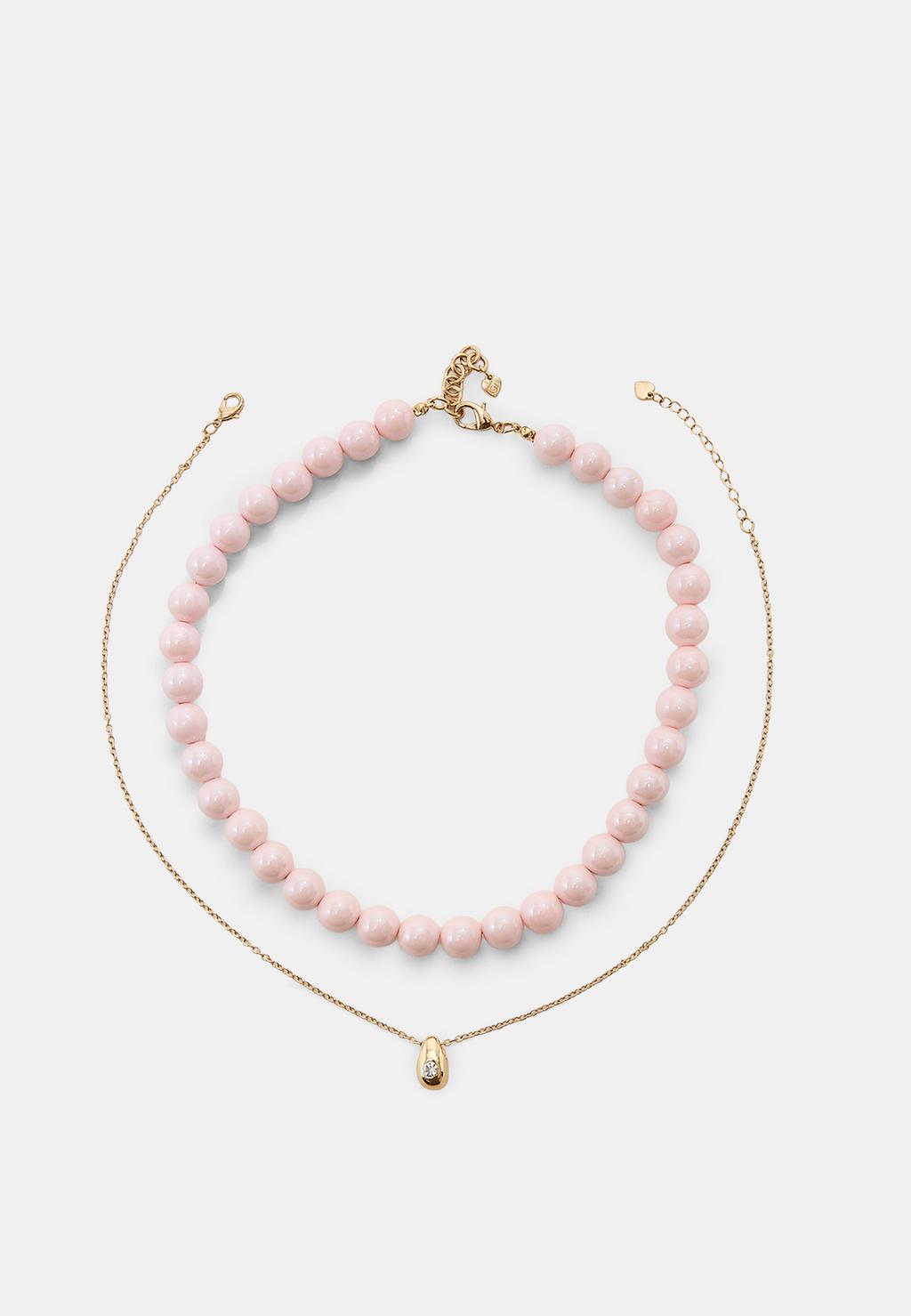 Set Med 2 Halsband Med Pärlor
