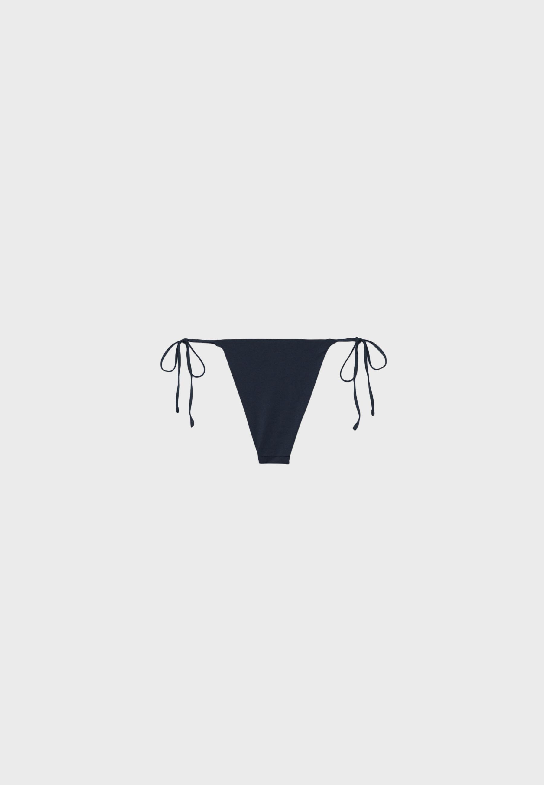 Shimmery Brazilian bikini bottoms — Dark blue (alternate view)