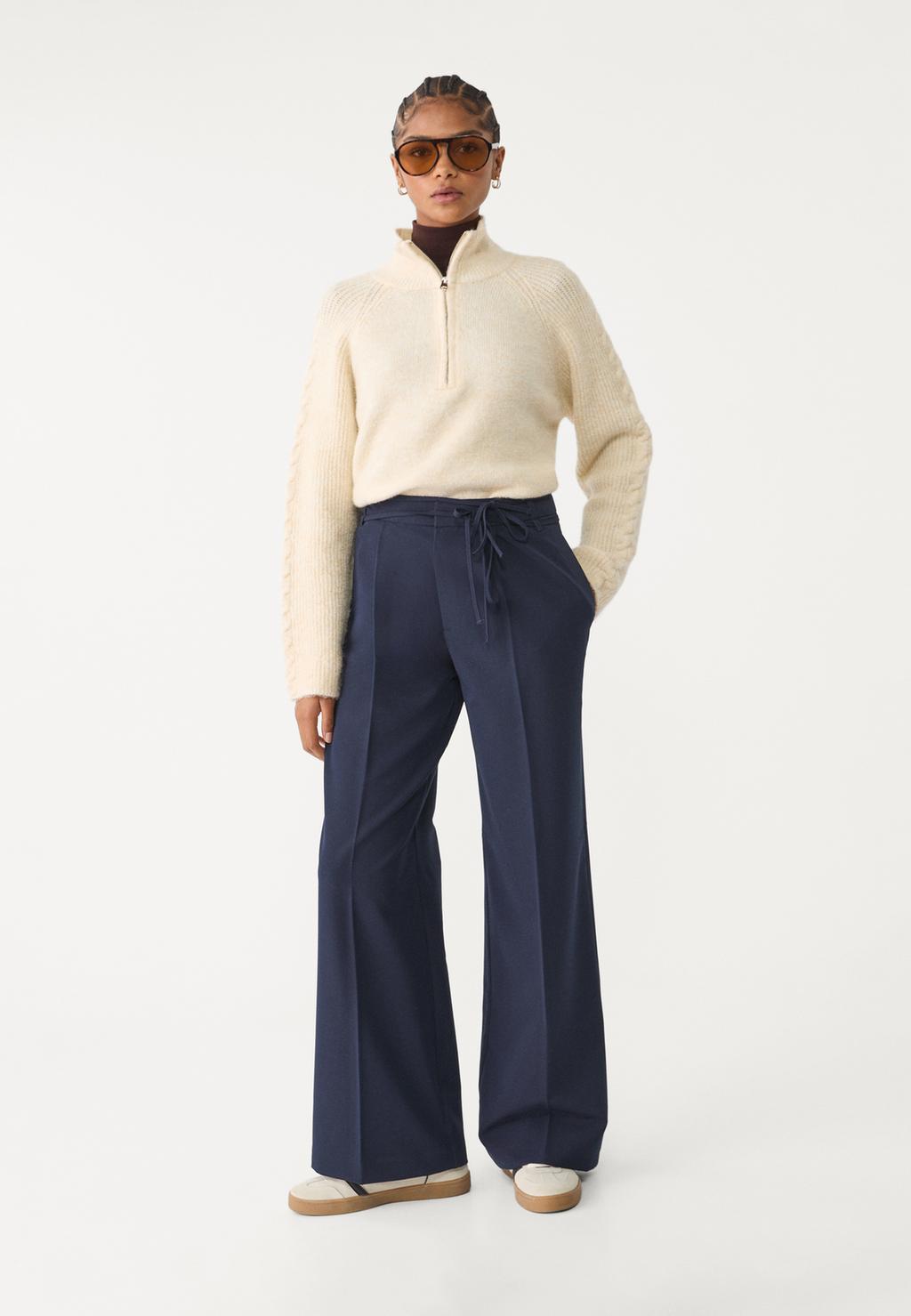 Super wide-leg trousers with belts