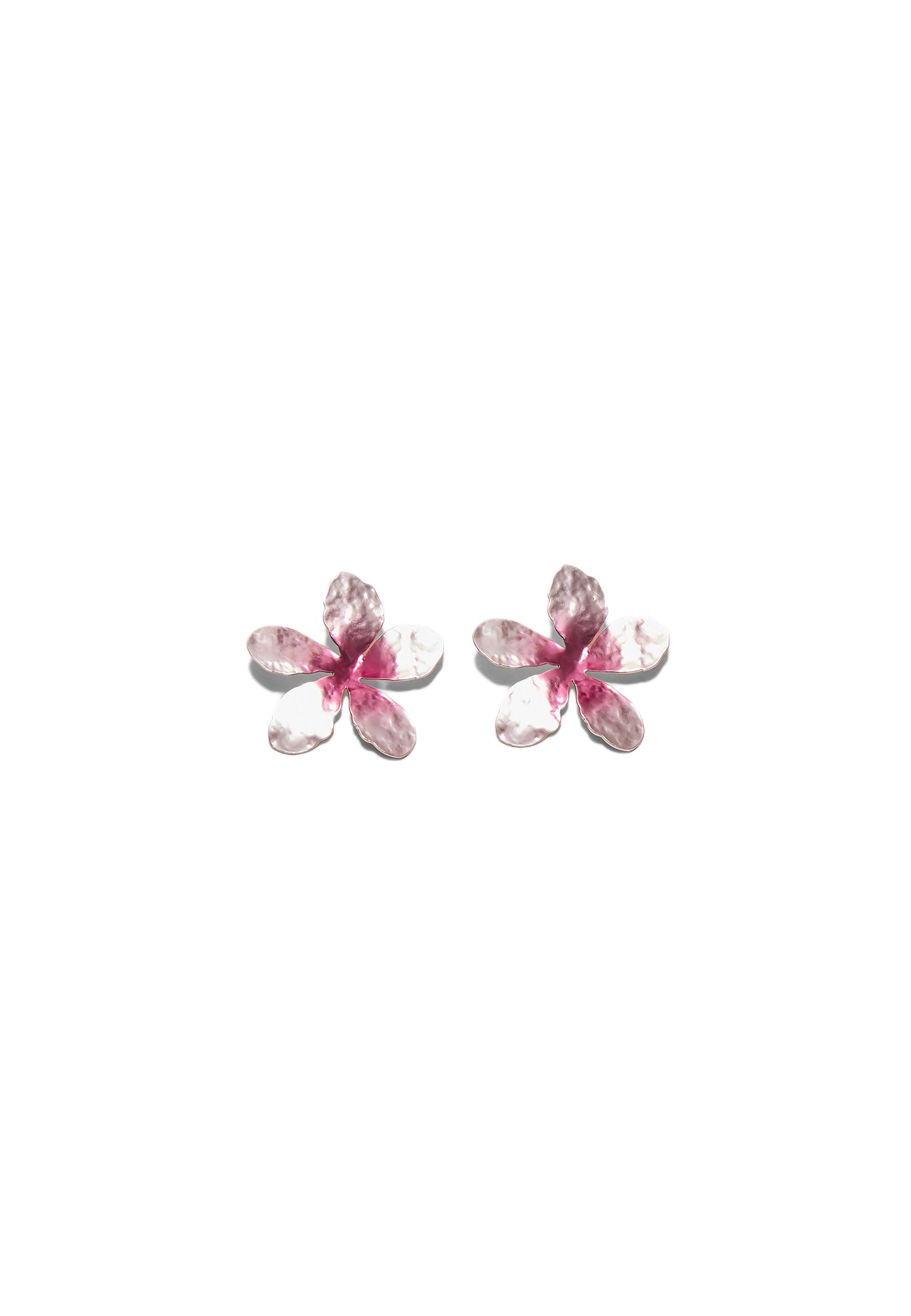 Two-tone flower earrings — Grey