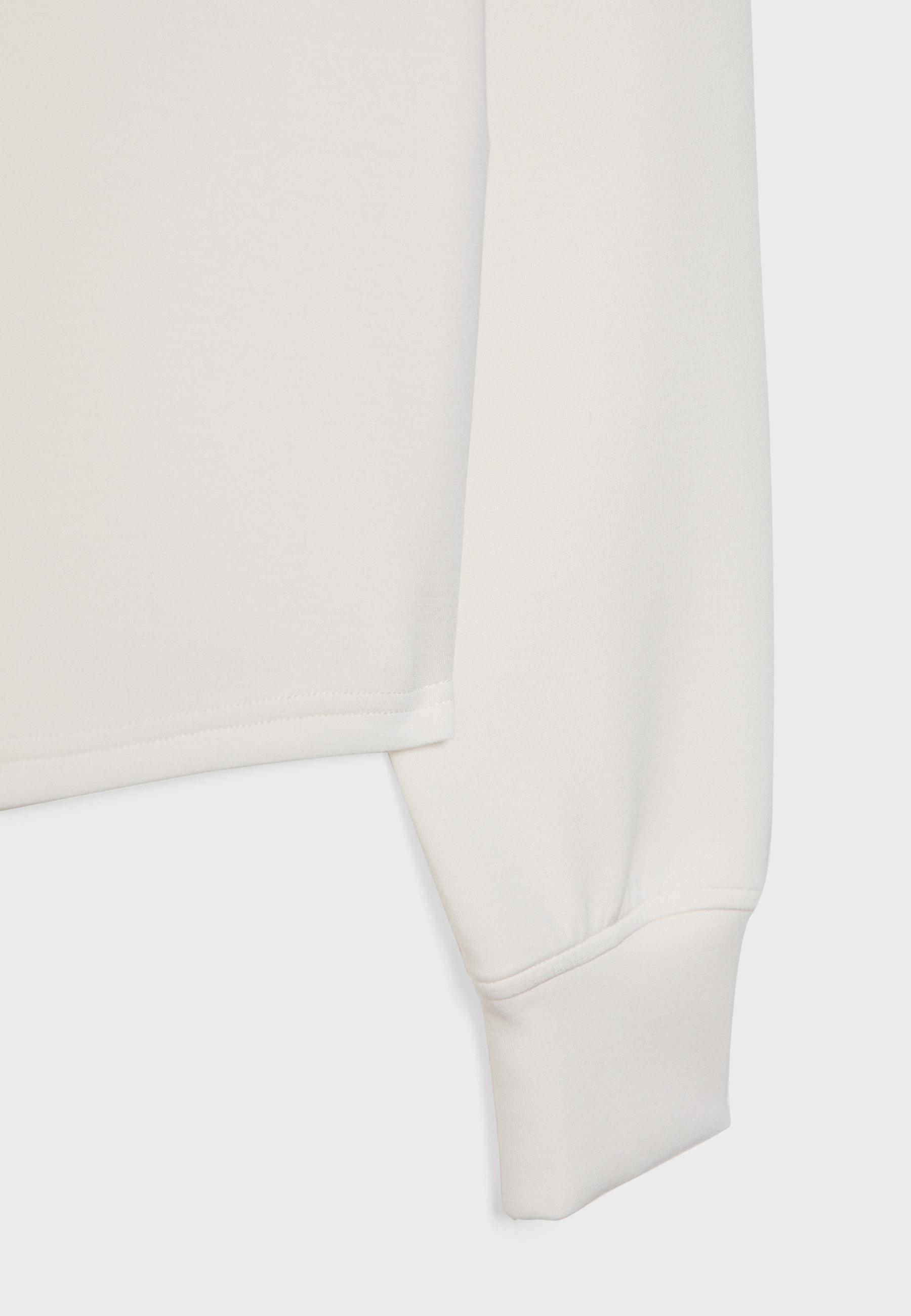 Soft-touch off-the-shoulder sweatshirt — Stone