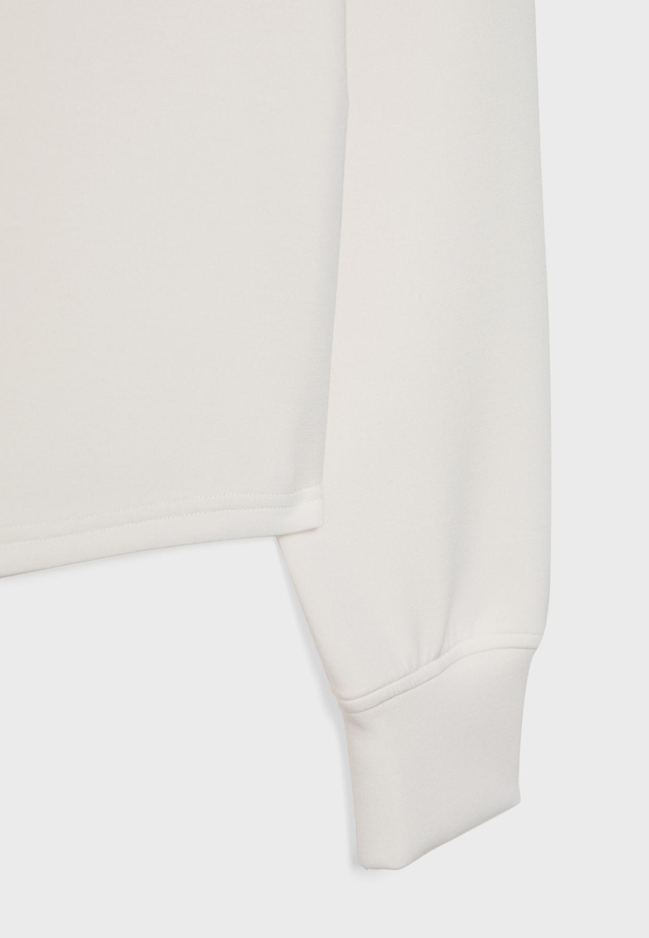 Soft-touch off-the-shoulder sweatshirt — Stone