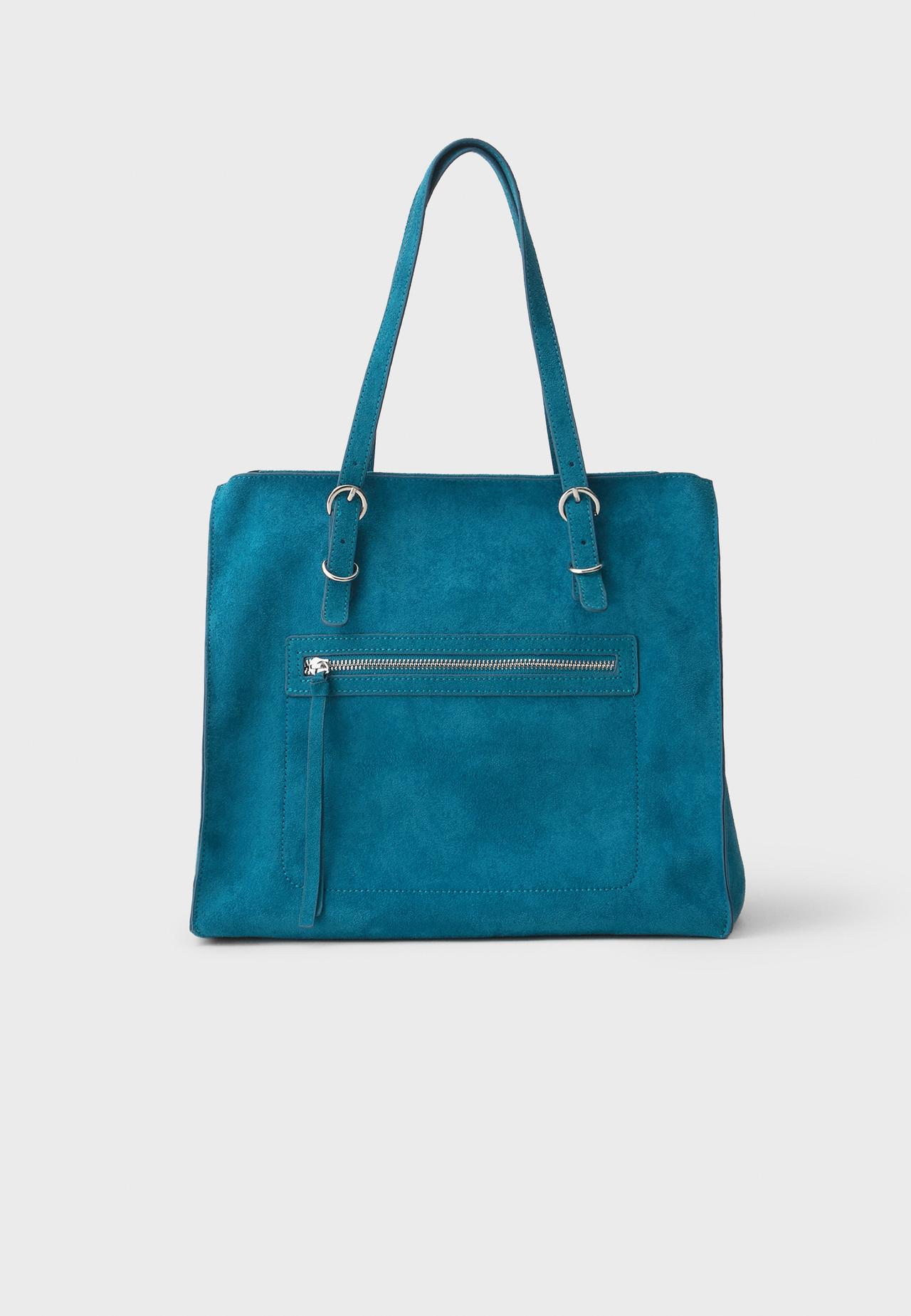 Shopper bag with zips — Teal
