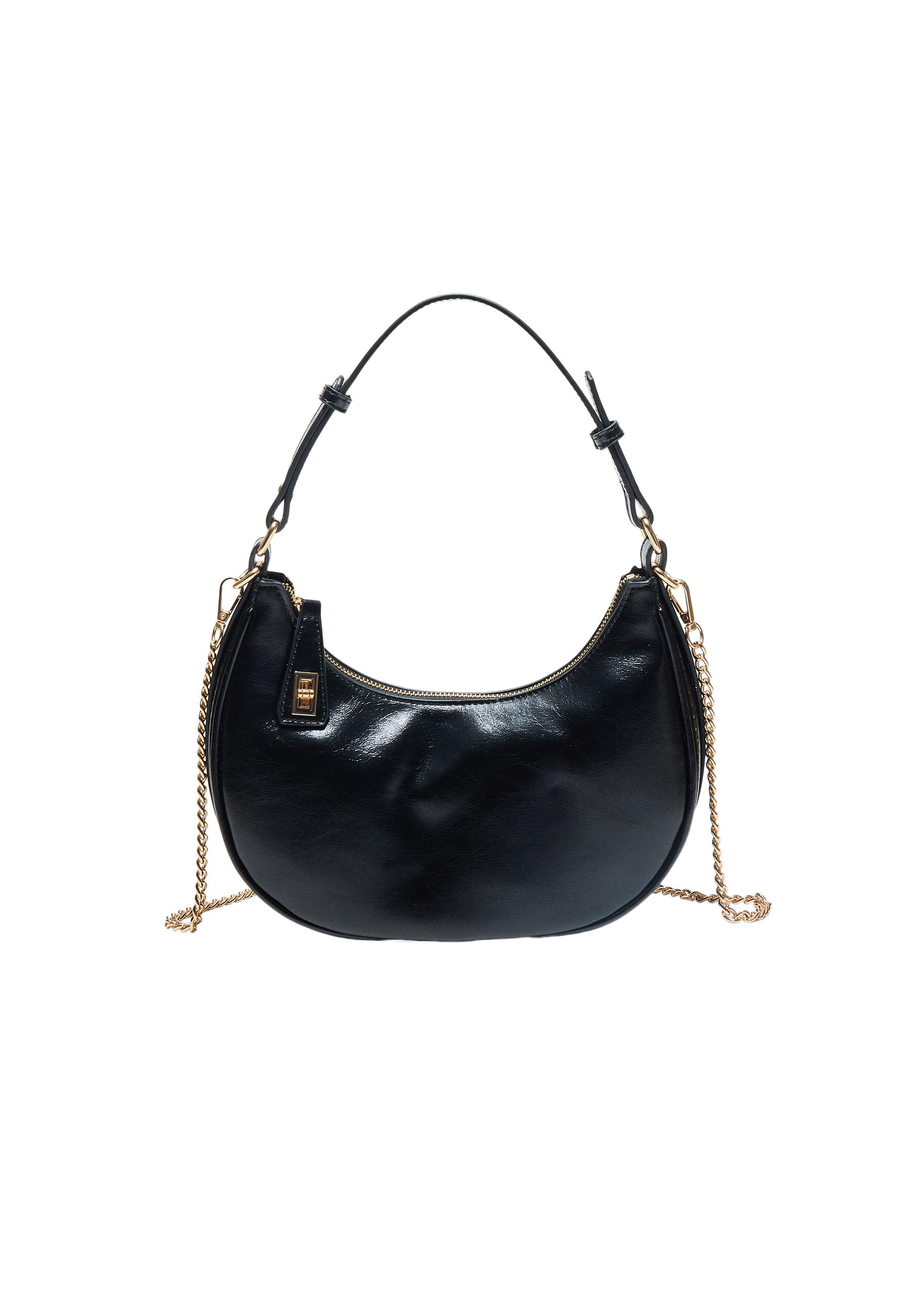 Shoulder bag with closure — Black