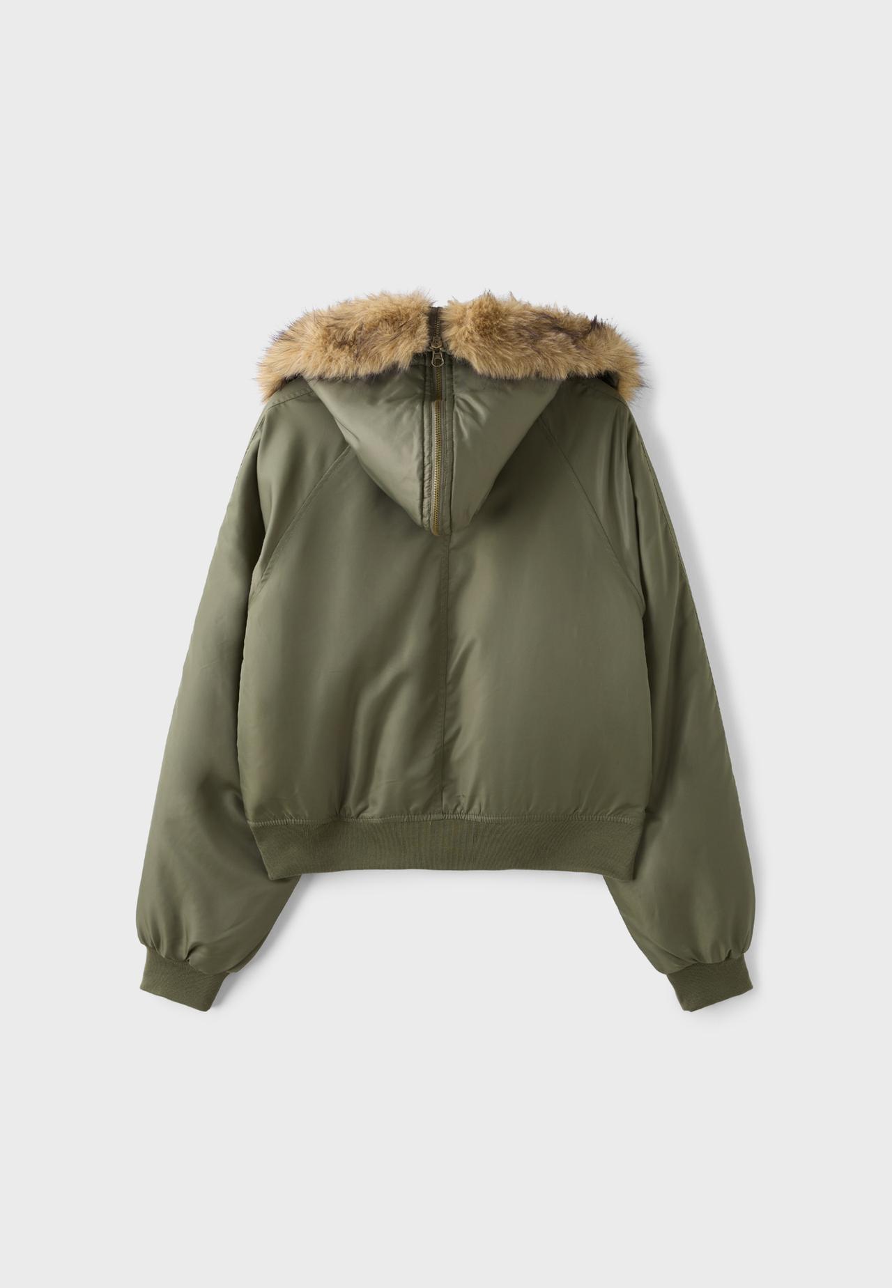 Cropped hooded jacket — Khaki