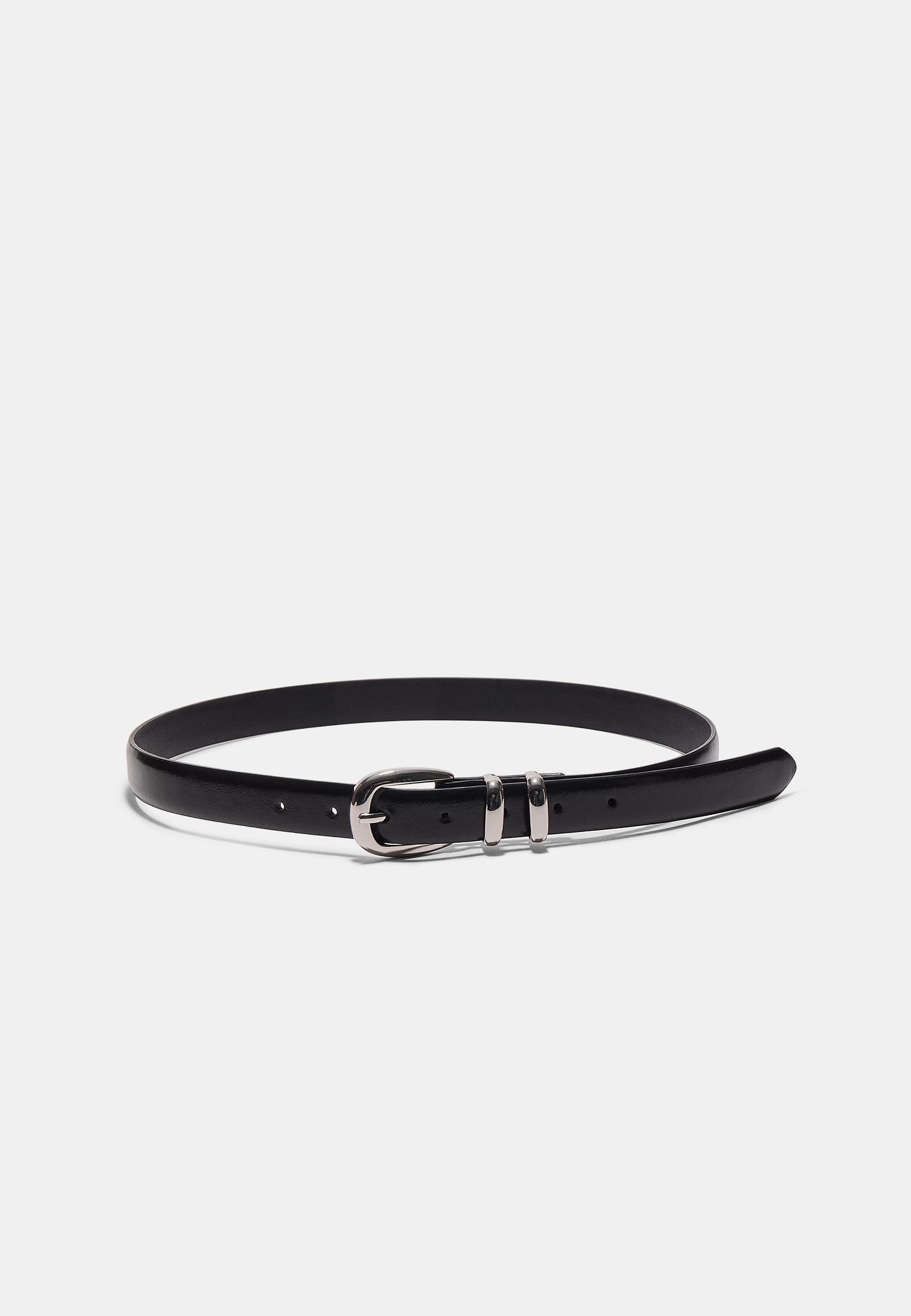 Stradivarius Basic parlak suni deri kemer görsel 5