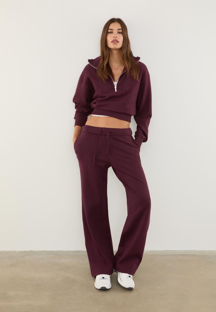 high neck zip up sweatshirt