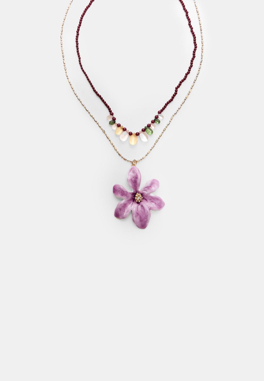 Set of 2 floral necklaces