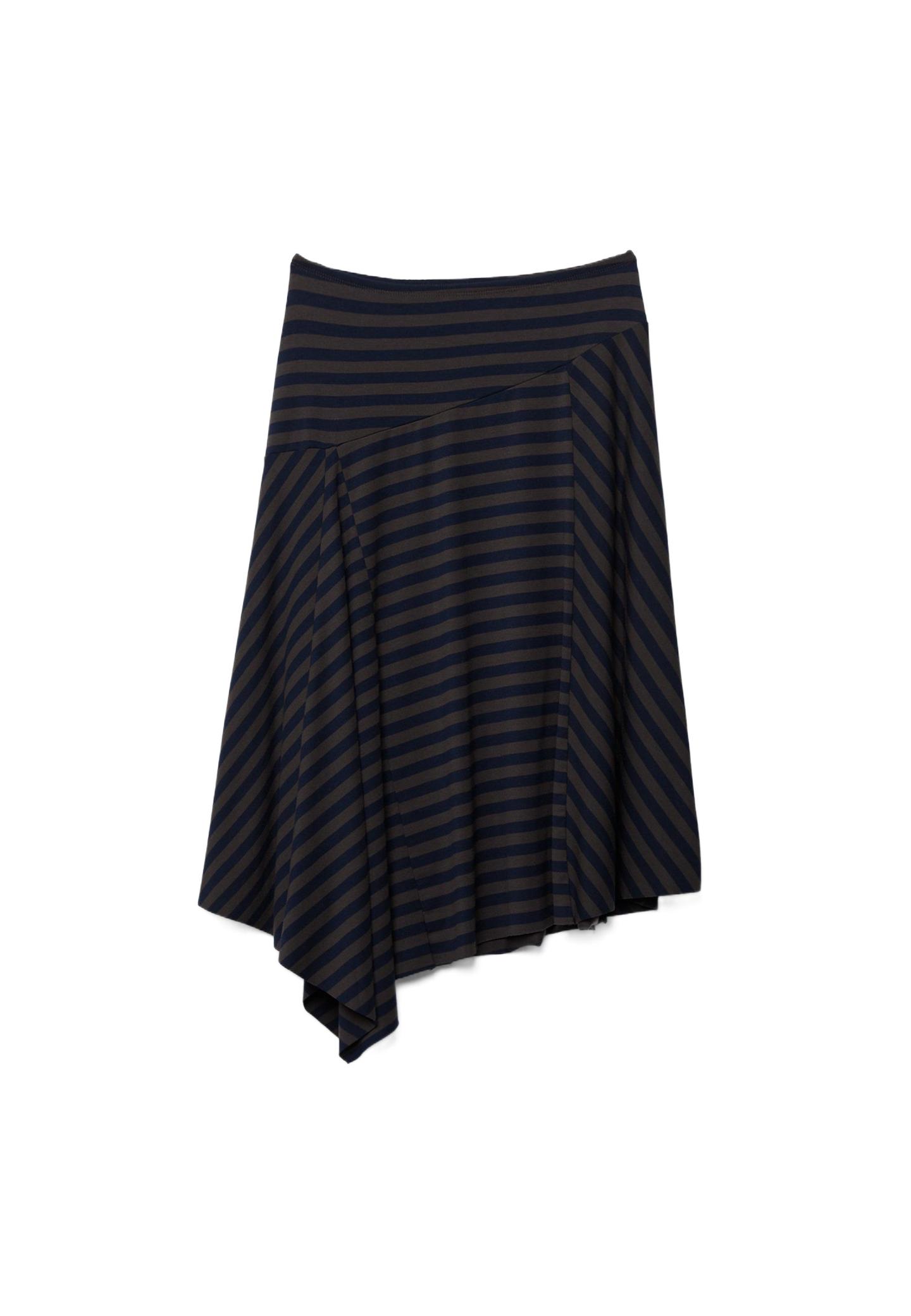 Çizgili uzun asimetrik etek - Görsel 10