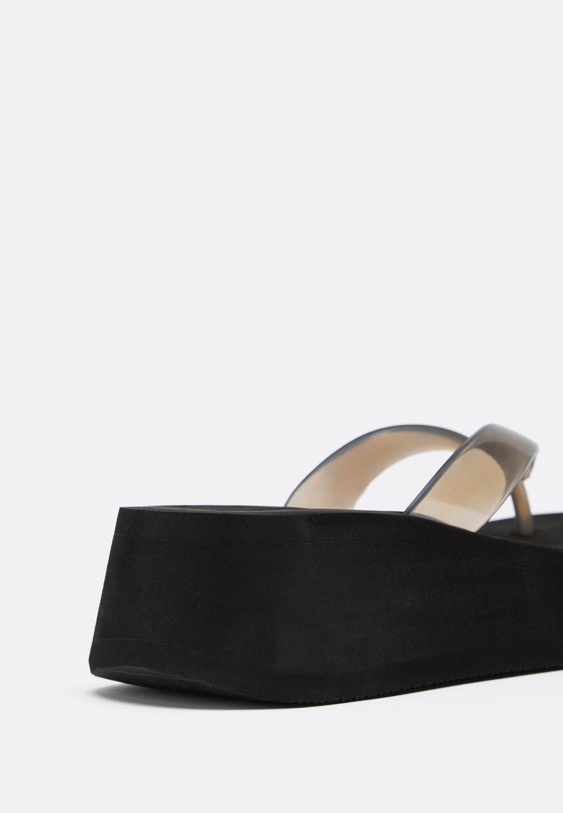 EVA platform thong sandals — BLACK