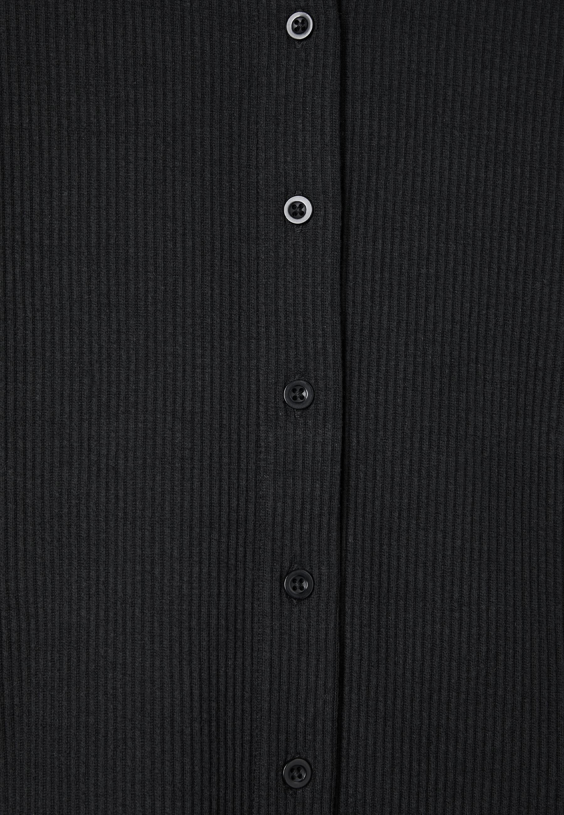 Knit cardigan with shoulder pads — Black