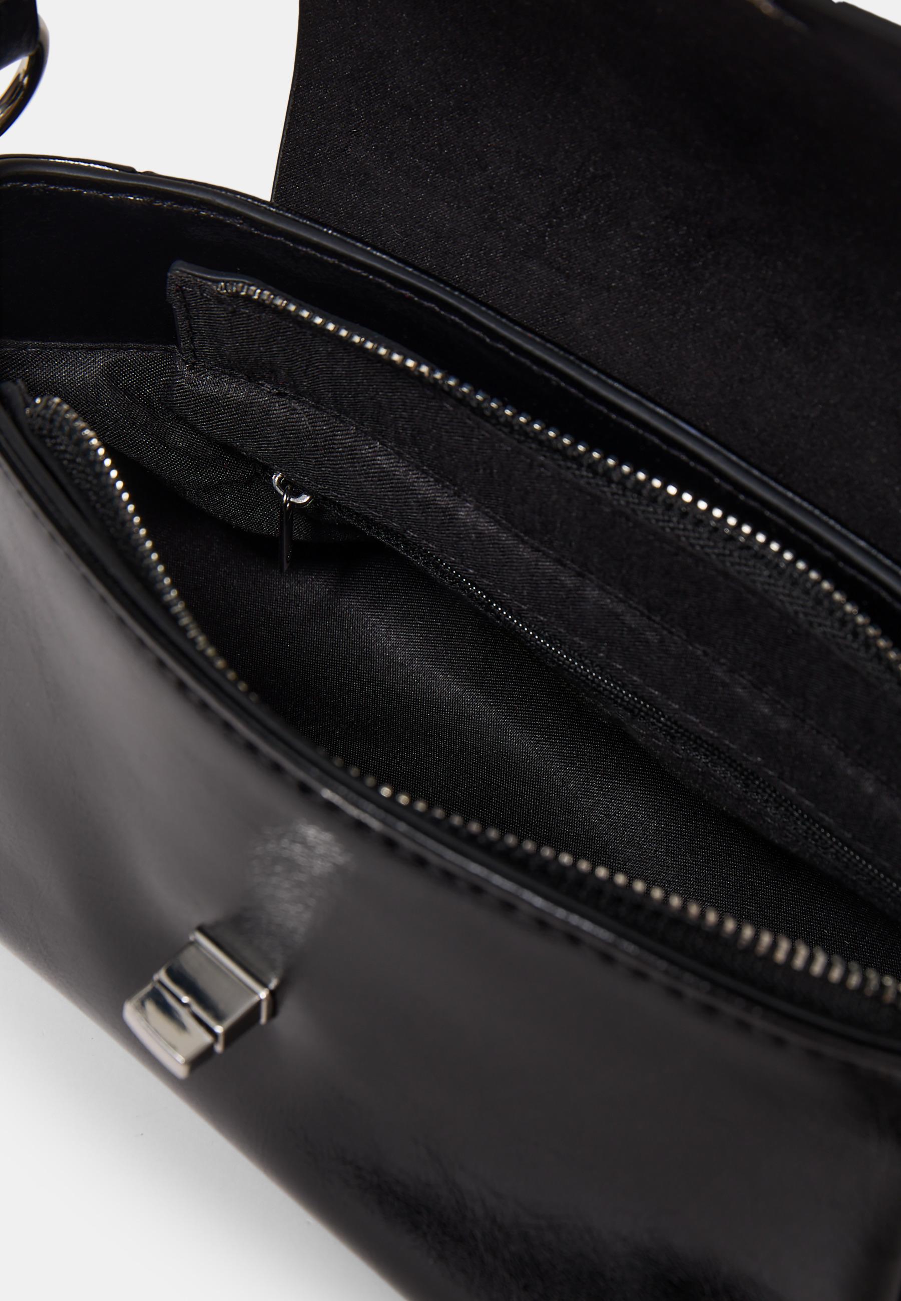 Büyük kapaklı mini dikdörtgen çanta - Görsel 6