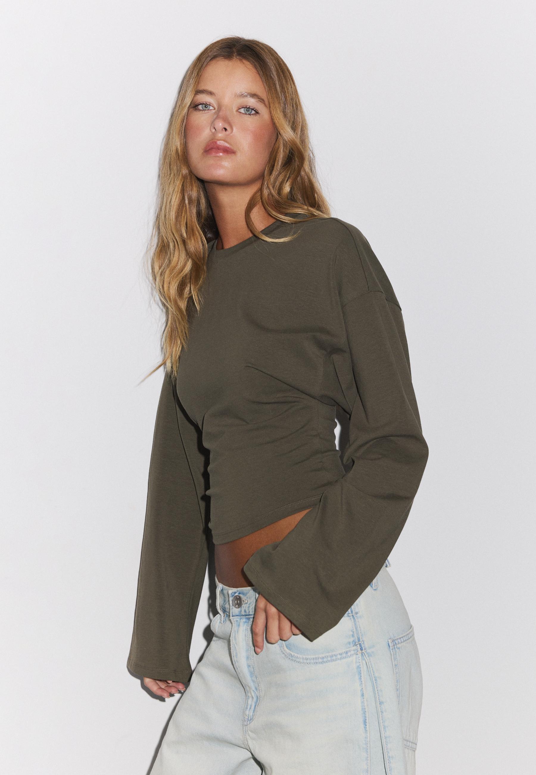 Kimono sleeve T-shirt — Khaki