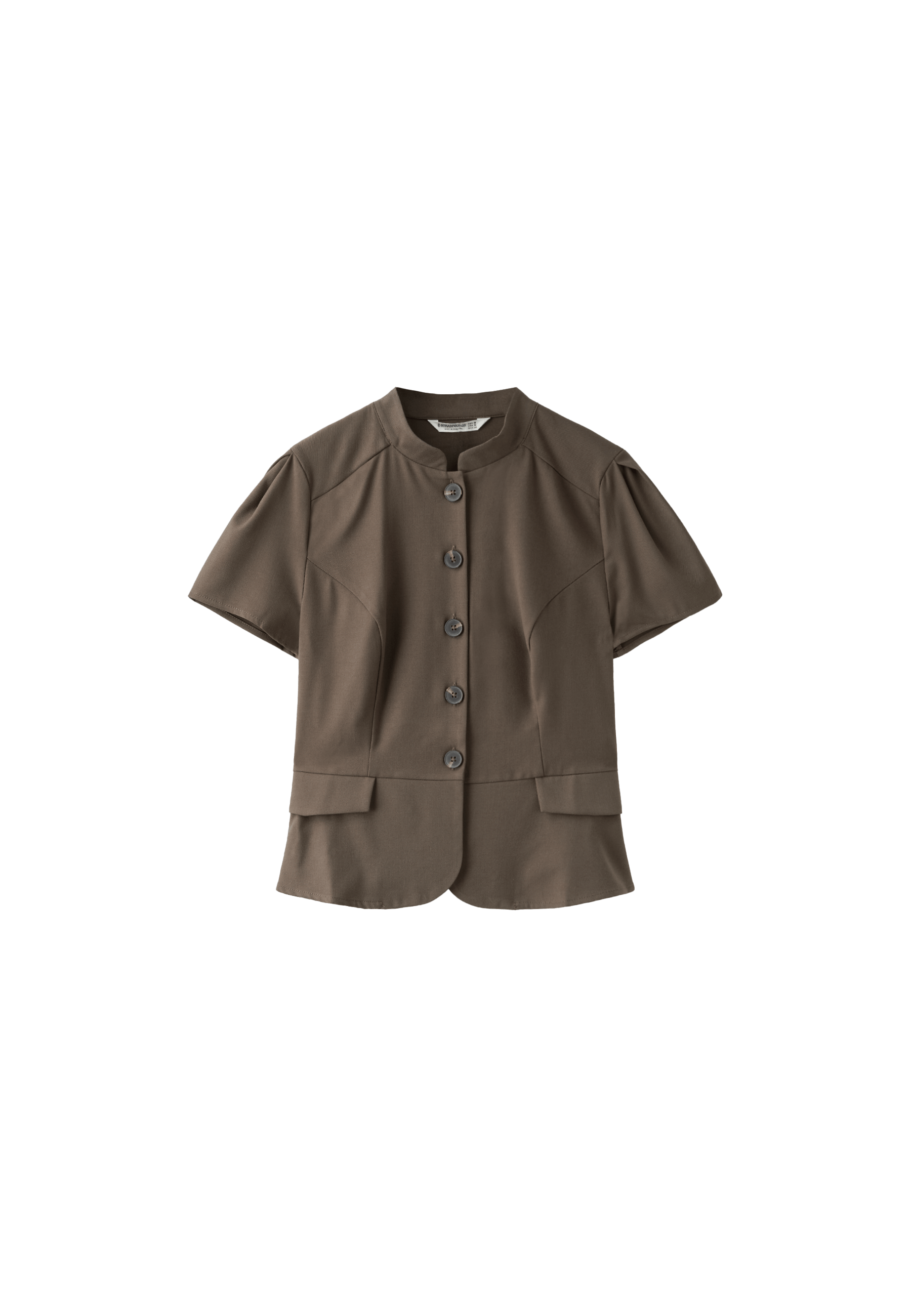 Fitted short sleeve shirt — Brown