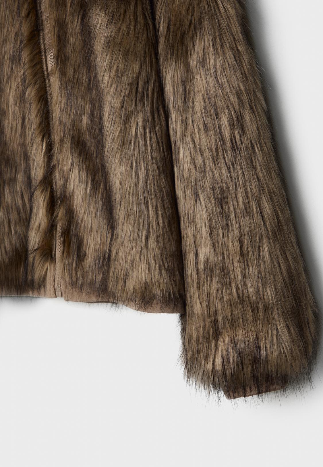 Mujer Stradivarius Stradivarius Cazadora Pelo Cazadora Efecto