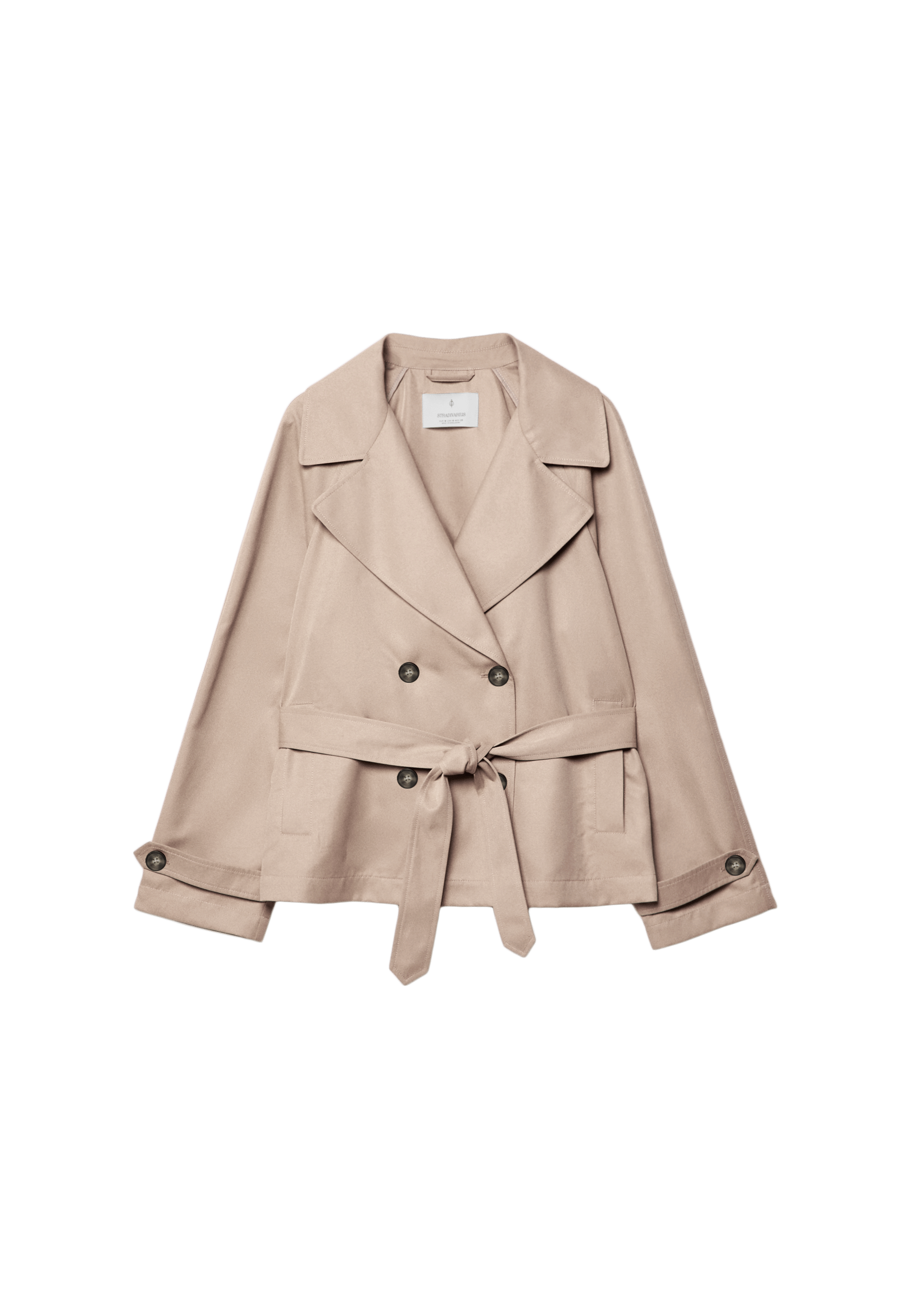 Kemerli kısa, akıcı trençkot