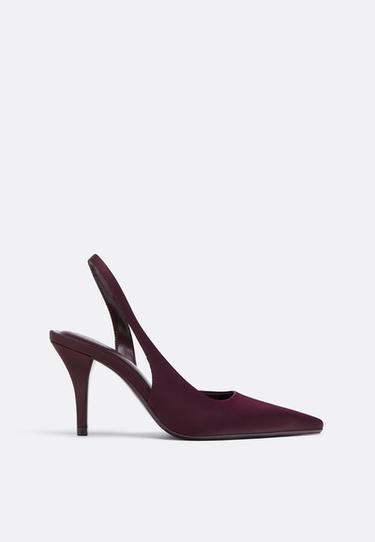 Satin heels — BURGUNDY  1