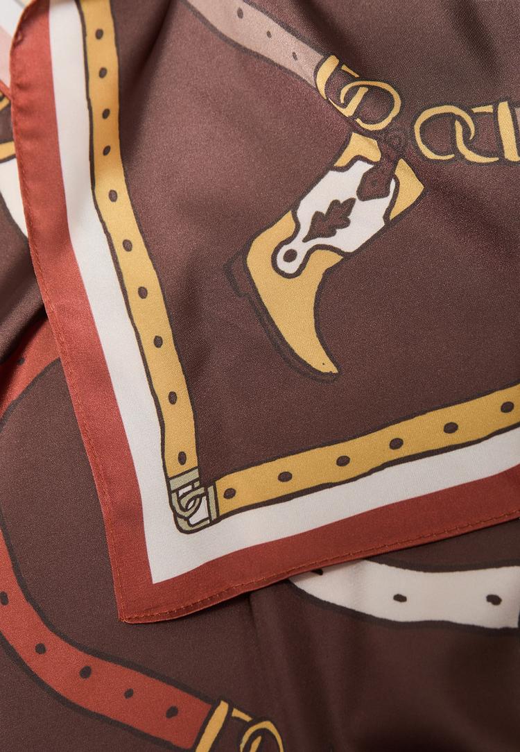 Stradivarius Φουλάρι Με Λουκέτα Καφέ Os φωτογραφία