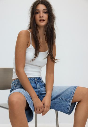 B07 Ribbed strappy top — White 7