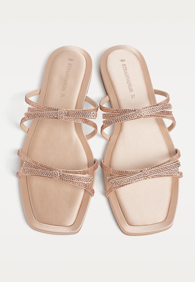 sandalias planas brillos