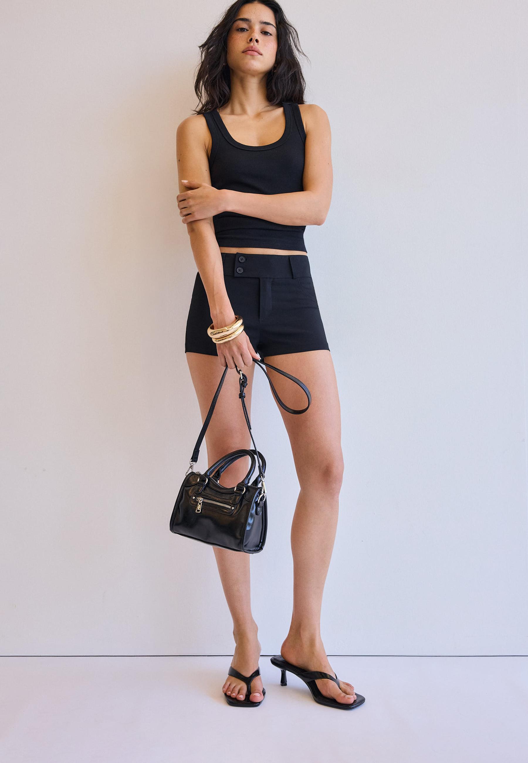 Mini crossbody bag with pocket — Black