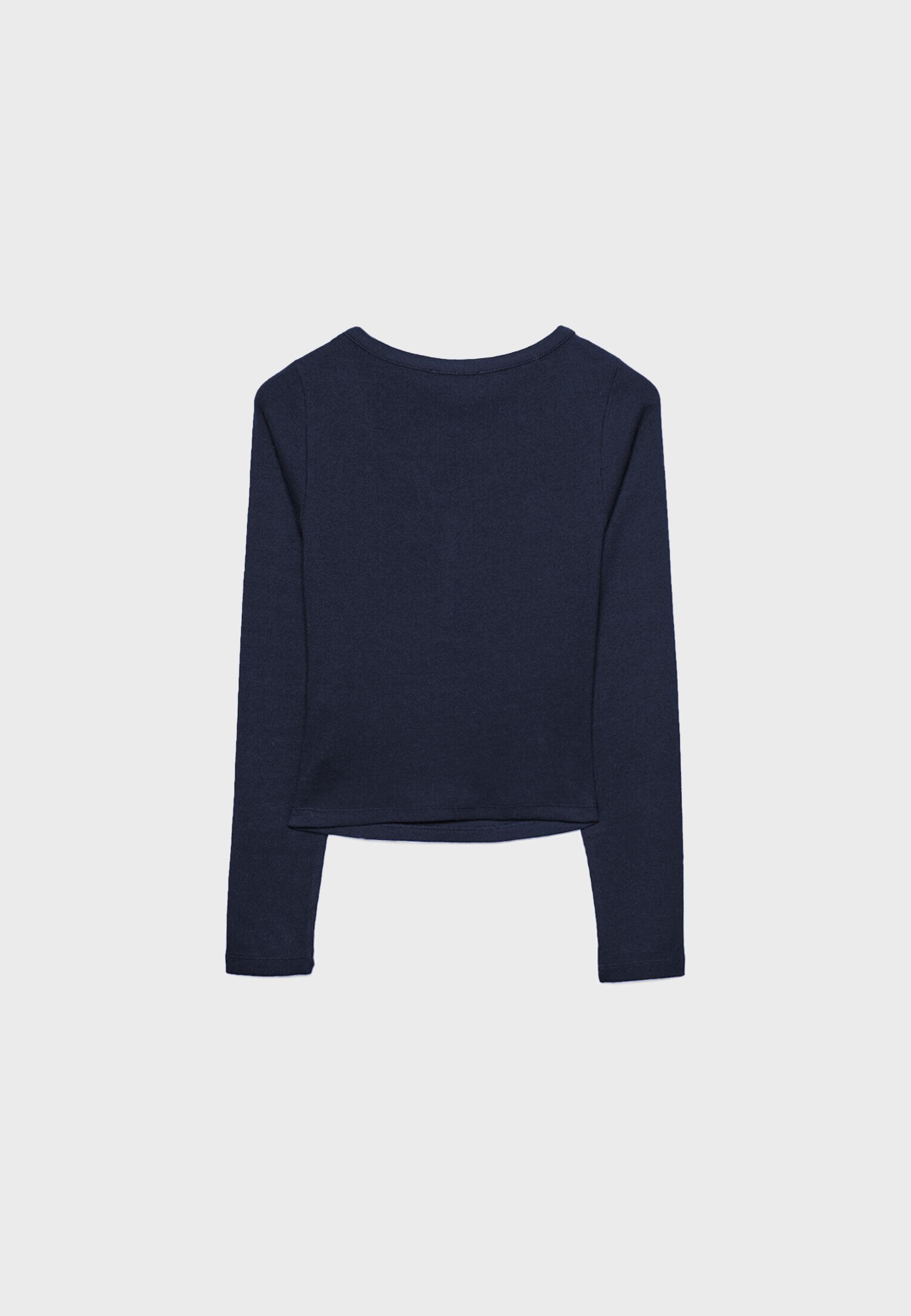 Blouse with buttons — Navy blue