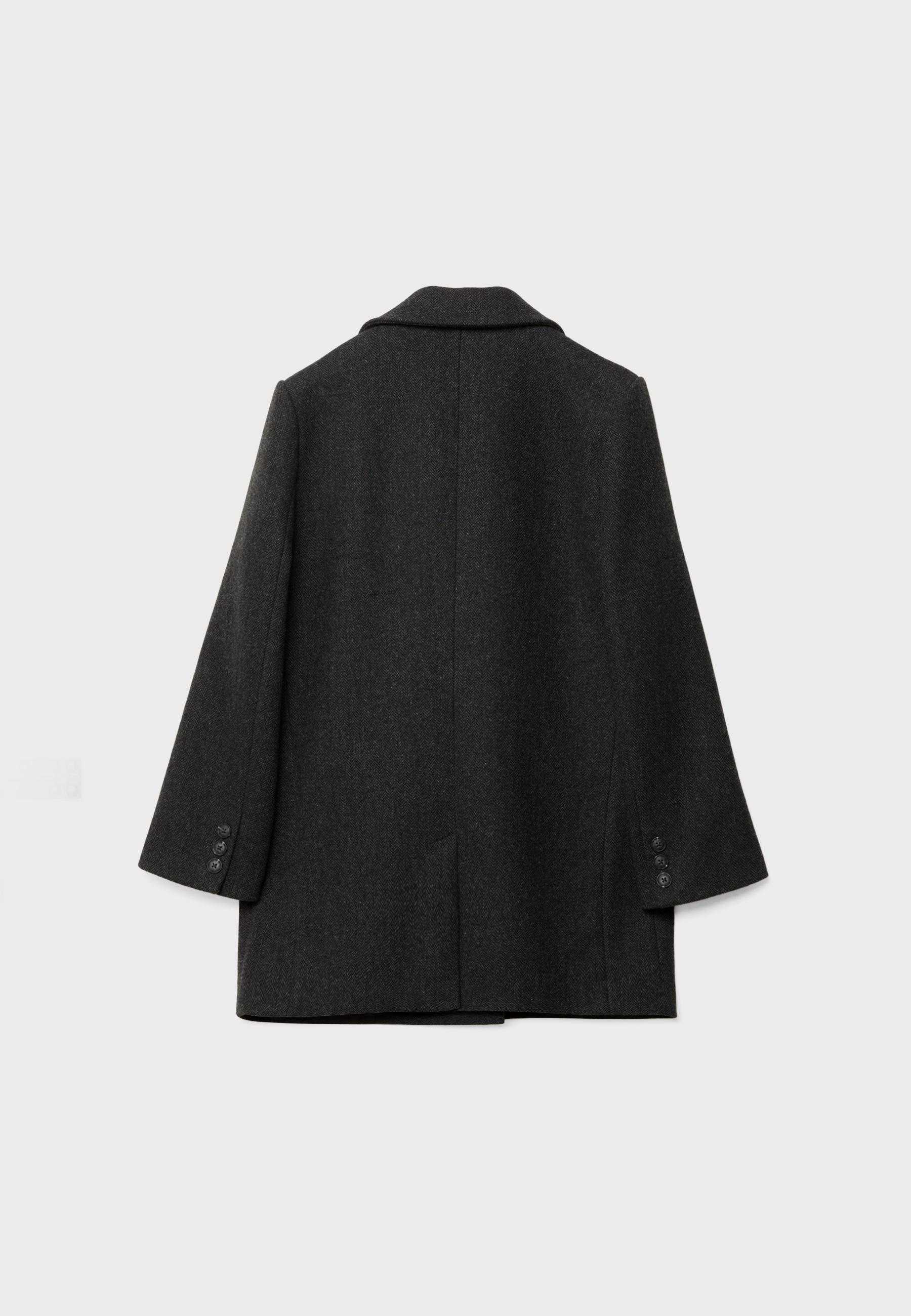 Regular fit herringbone coat — Grey