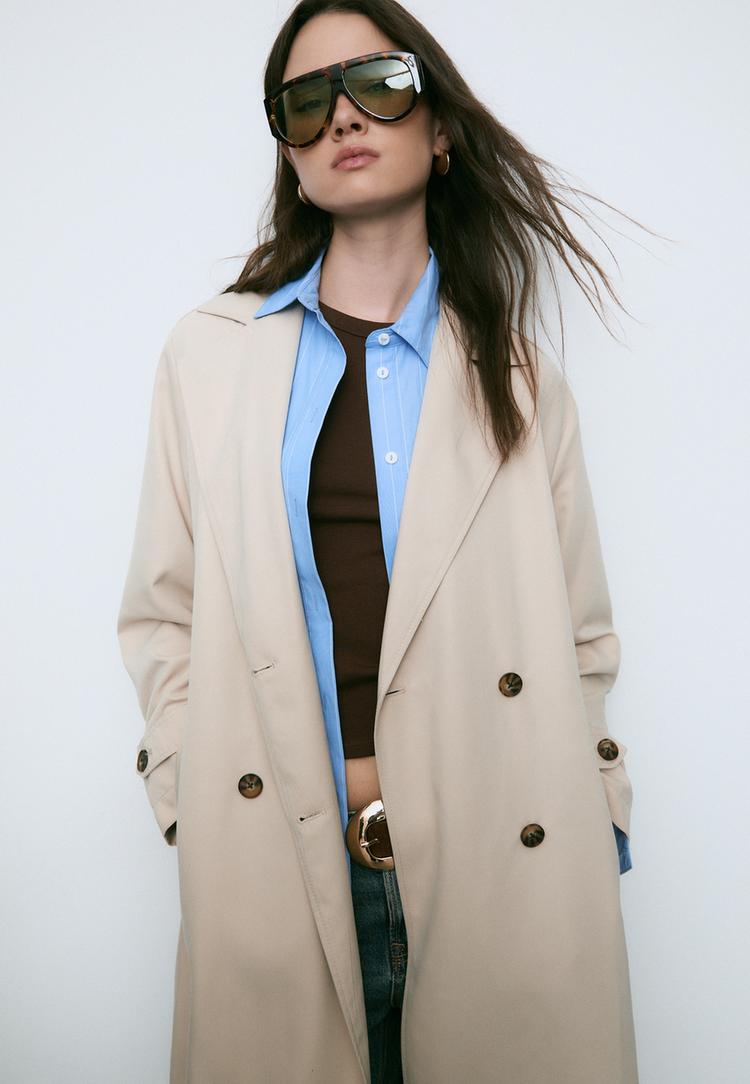 long flowing trench coat