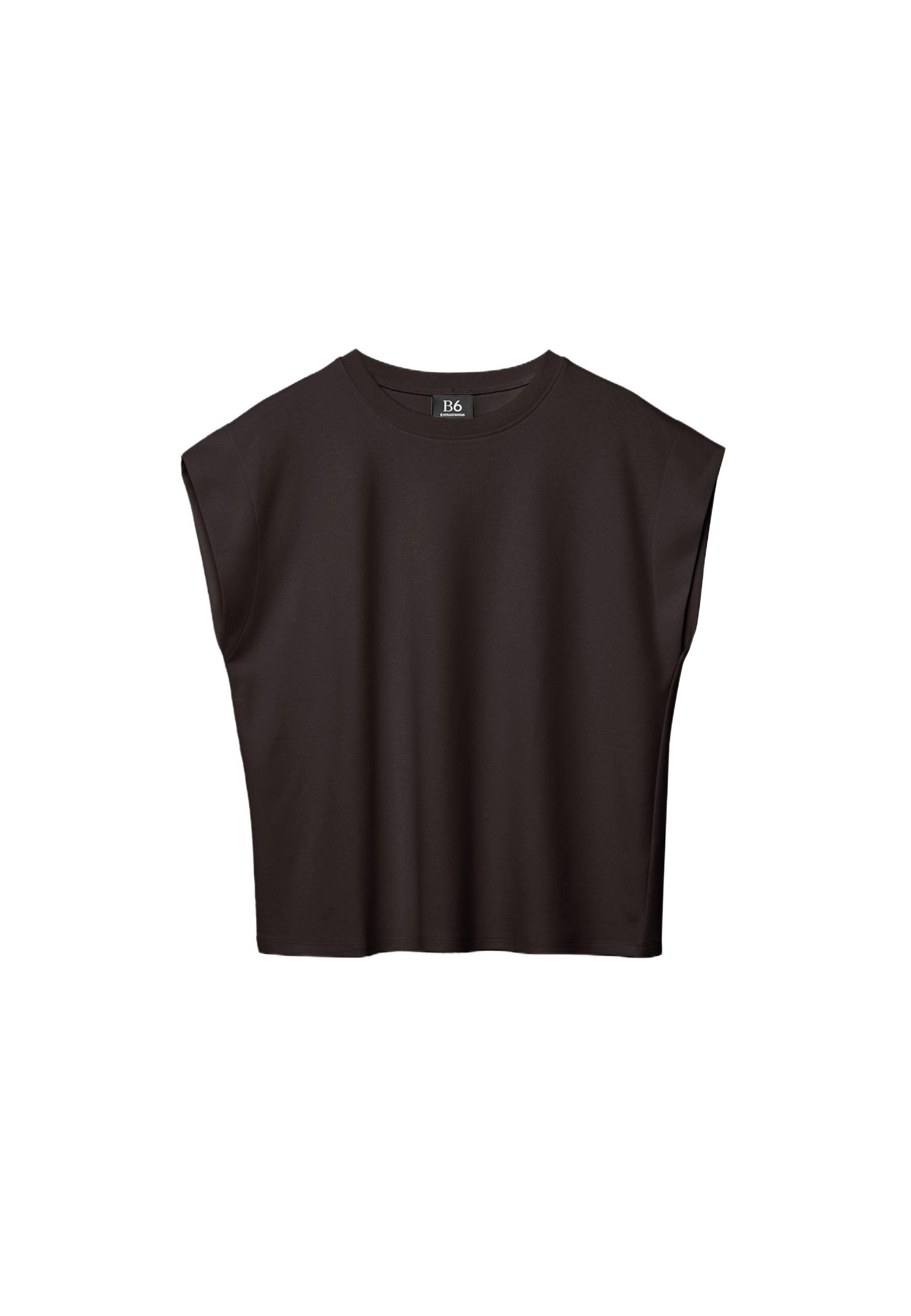 B06 Basic dropped-shoulder T-shirt — Brown