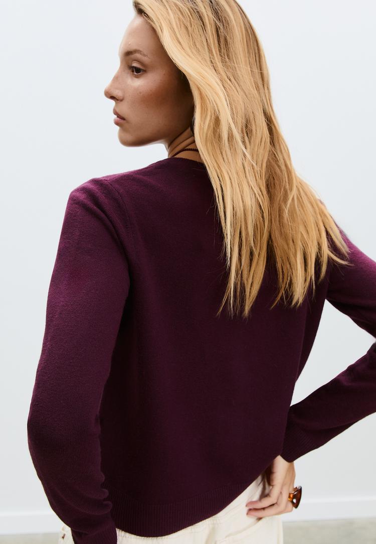 chaqueta punto botones tacto suave