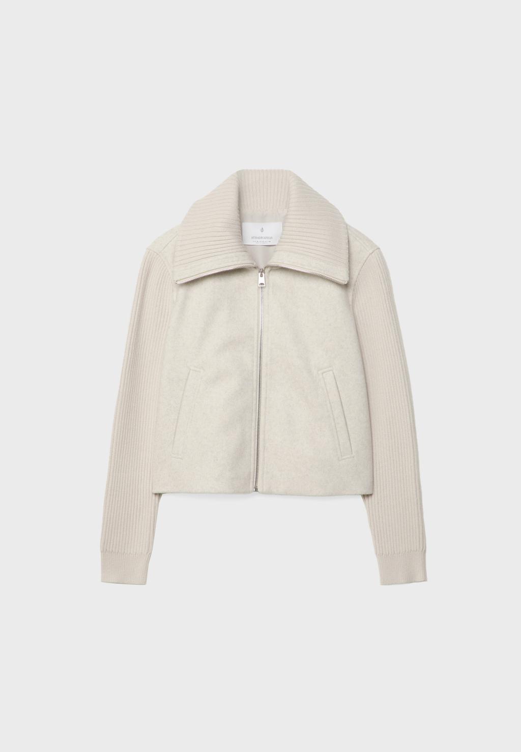 Soft contrast knit jacket
