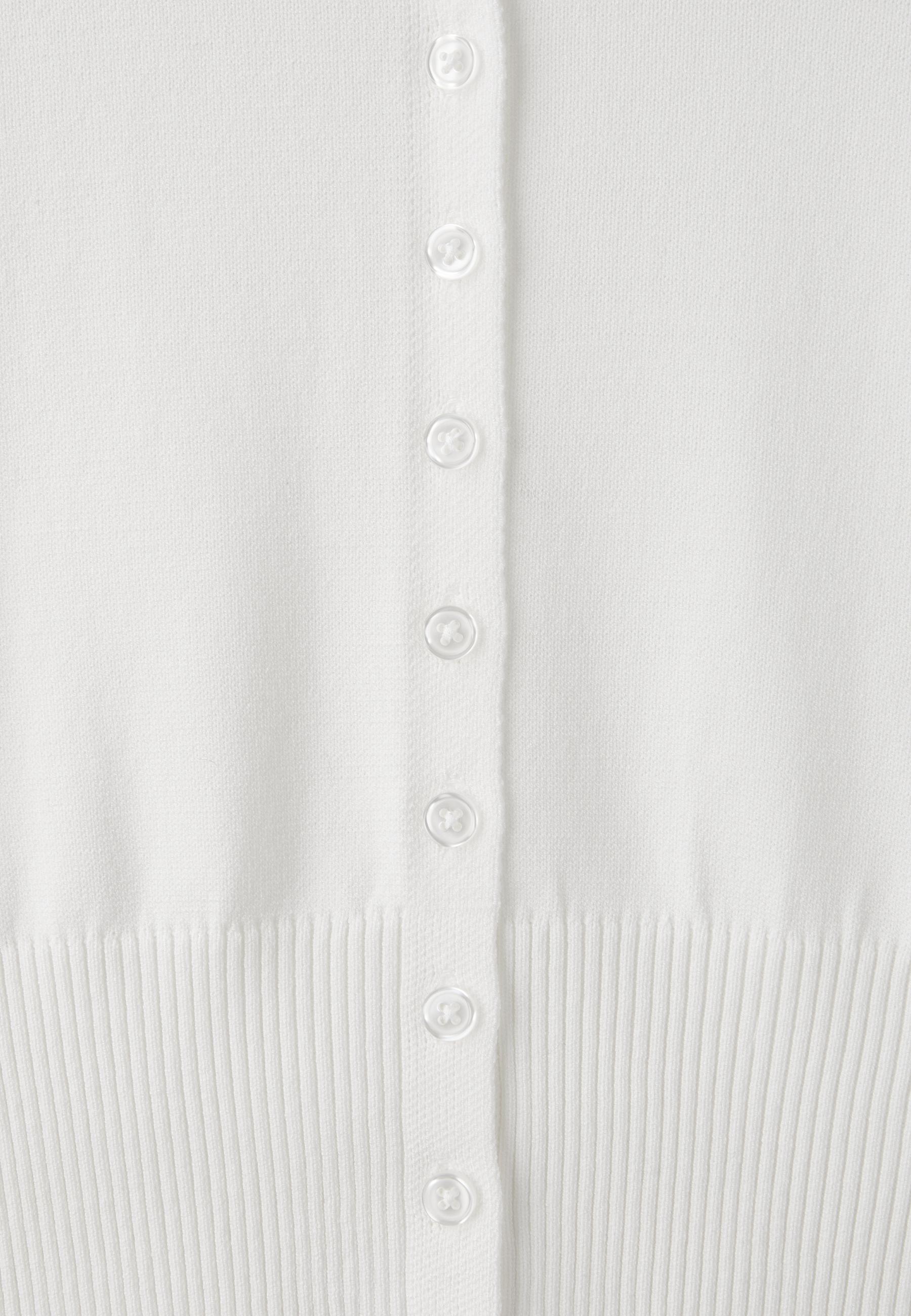 Fitted stand collar cardigan — Ecru